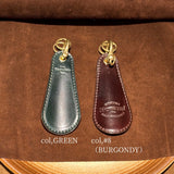 【Horween / Shell Cordovan】Shoe-Horn Key Holder / col,GREEN × BURGUNDY（#8）