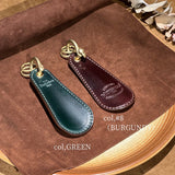 【Horween / Shell Cordovan】Shoe-Horn Key Holder / col,GREEN × BURGUNDY（#8）