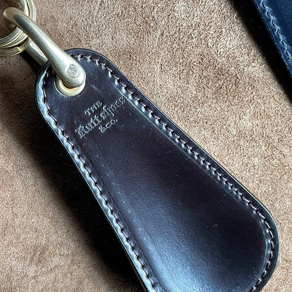 【Horween / Shell Cordovan】Shoe-Horn Key Holder / col,Dark COGNAC × col,BLACK