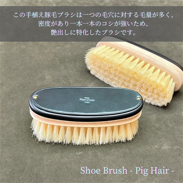SHOE BRUSH - Pig Hair -  / 豚毛ブラシ【手植え】
